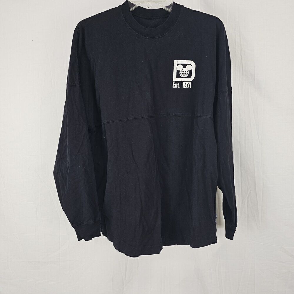 Disney Parks Walt Disney World Spirit Jersey Shirt Long Sleeve XS Unisex Black